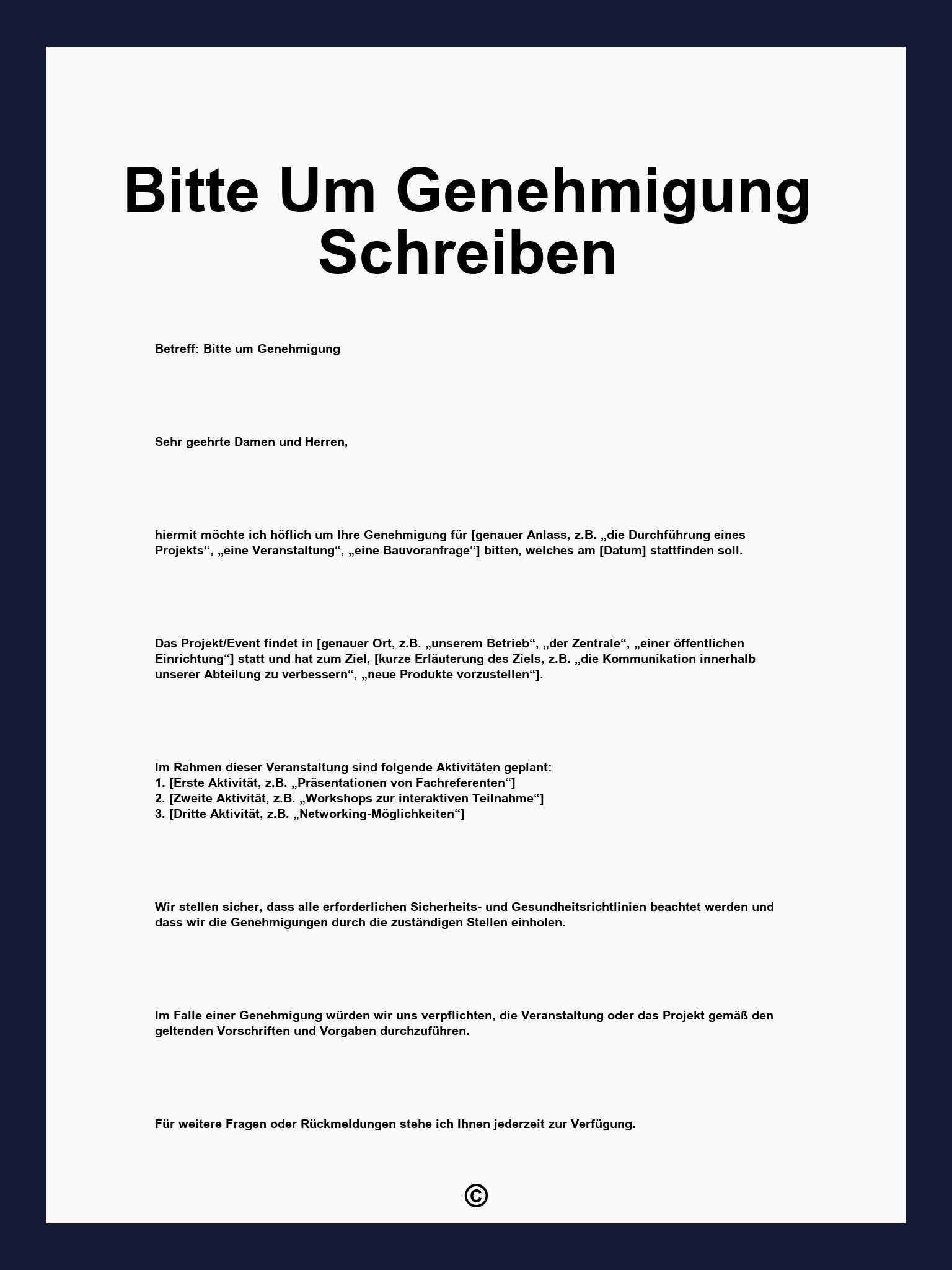 Bitte Um Genehmigung Schreiben