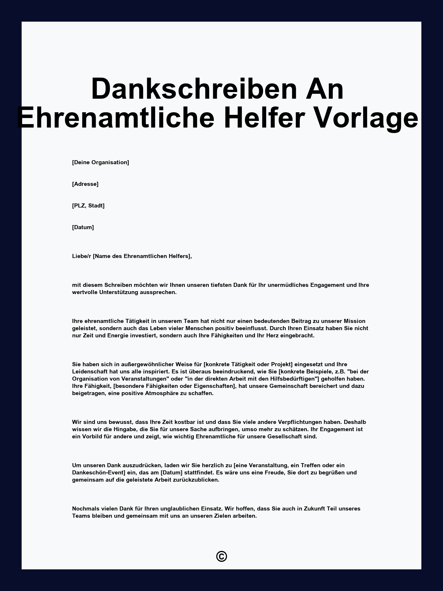 Dankschreiben An Ehrenamtliche Helfer Vorlage