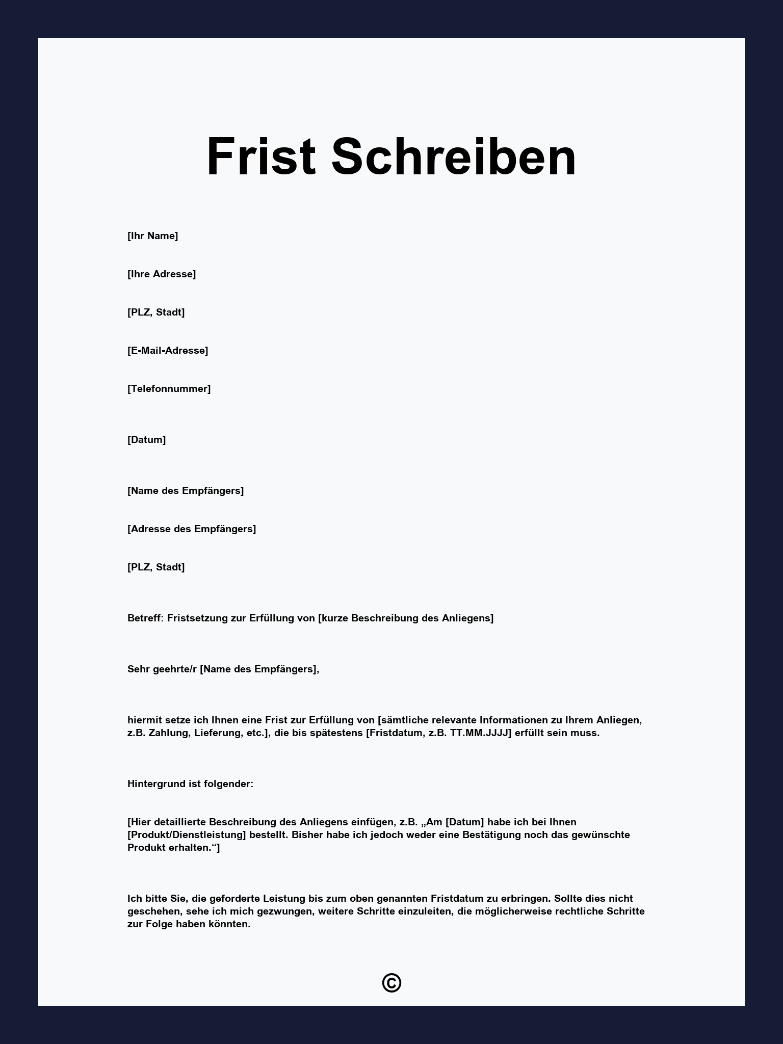Frist Schreiben