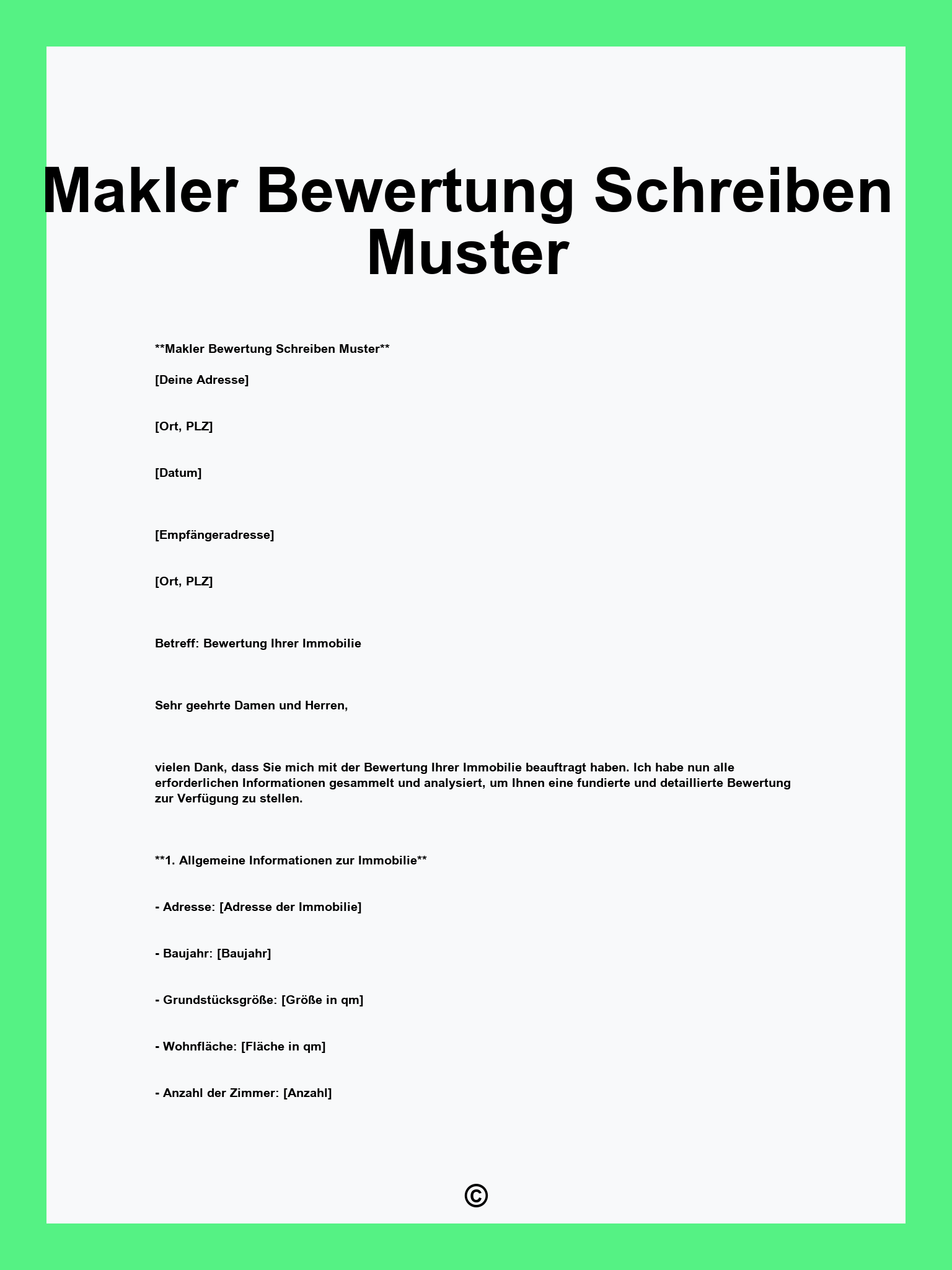 Makler Bewertung Schreiben Muster