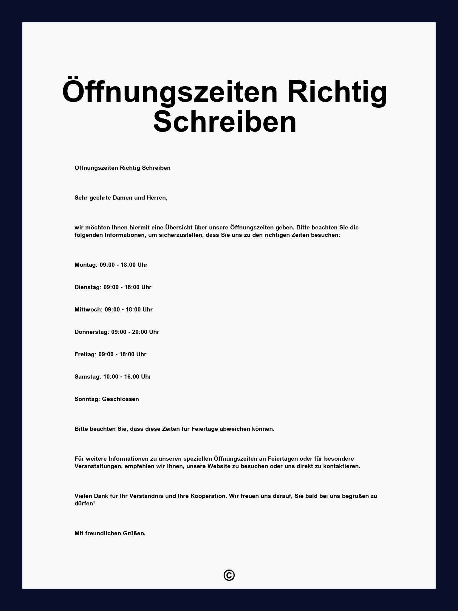 Öffnungszeiten Richtig Schreiben